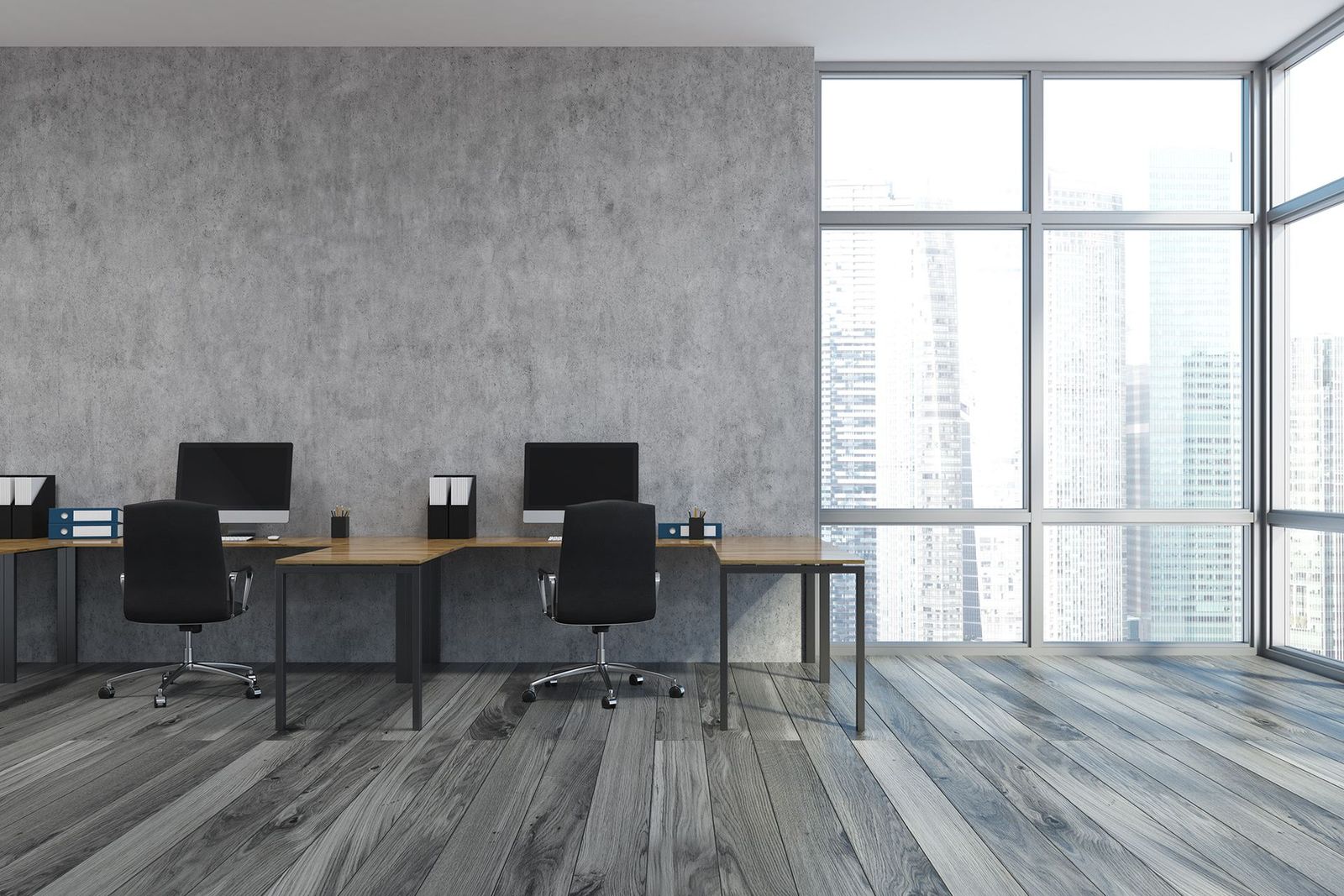 Commercial flooring in a modern business interior